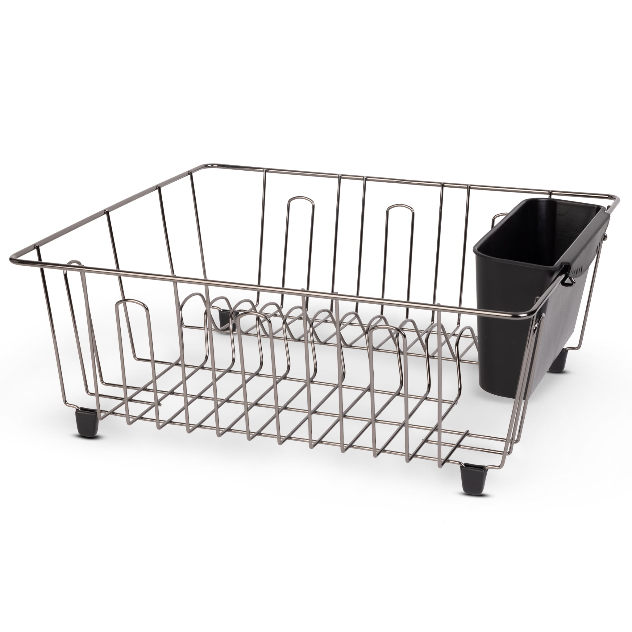 (2 pack) Mainstays Small Dish Drainer Rack - Chrome/Black