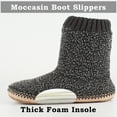 thumbnail image 4 of Cozylook Men's Boot Slippers - Cozy Fleece Indoor House Sock Shoes with Non-Slip Grippers, Warm Sherpa Lined, 4 of 6
