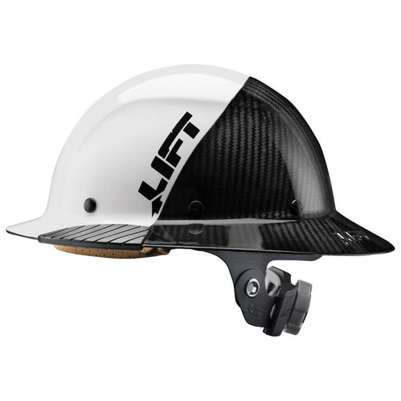 Lift Safety Hard Hat Dax Fifty50 White/black Carbon Full Brim