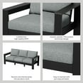 thumbnail image 4 of Better Homes & Gardens Ezra Outdoor HDPE Sofa, Black with Bellamy Gray Cushions, 4 of 9