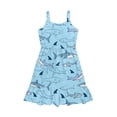 thumbnail image 3 of Uourmeti Otter Whale Print Girls Sleeveless Dress Summer Spaghetti Strap Beach Sundress Holiday Clothes for Kids A line Knee Length Tiered Swing Dresses, 3 of 6