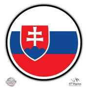 Slovakia Flag - 3" Vinyl Sticker - For Car Laptop I-Pad Phone Helmet Hard Hat - Waterproof Decal