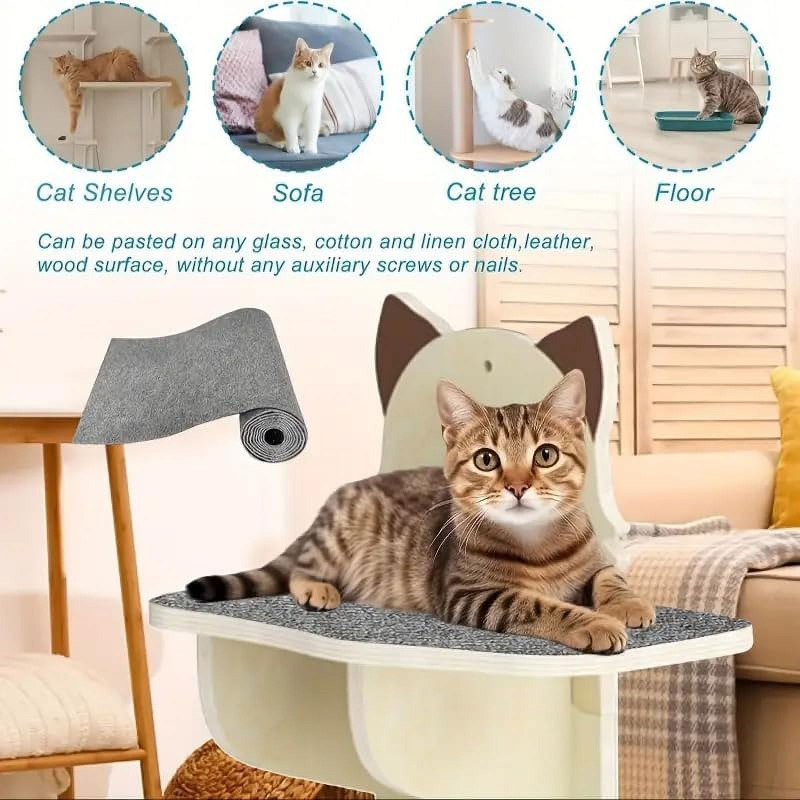 Cat Scratch Furniture Protector, Adhesive Cat Scratch Pad Couch Cat Scratch Protector from Cats Scratching, DIY Climbing Cat Scratcher Couch Protector from Cat Claws for Indoor Cat