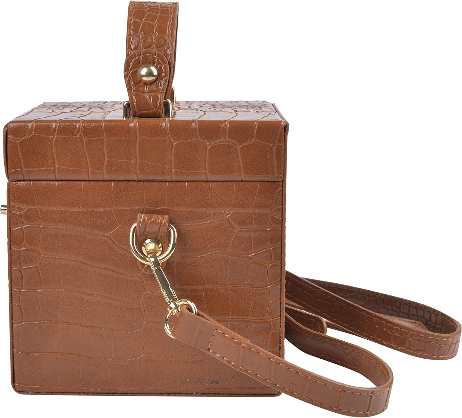 QZUnique Women's Square Box Handbag PU Cube Crossbody Shoulder Bag