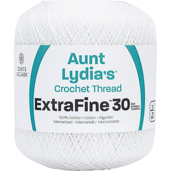 Aunt Lydia's Extra Fine Crochet Thread Size 30-White