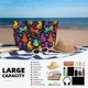 thumbnail image 5 of Fotbe Colorful Cats Bolsa de Viaje para Playa - Resistente al Agua, Bolsa Tote de Gran Capacidad y Ligera con 7 Bolsillos para Mujeres y Hombres, 5 of 7