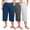 Set4, variant on Women Plus Size Pajama Pant Capri Printed Sleep Pant with Pockets 3-Pack