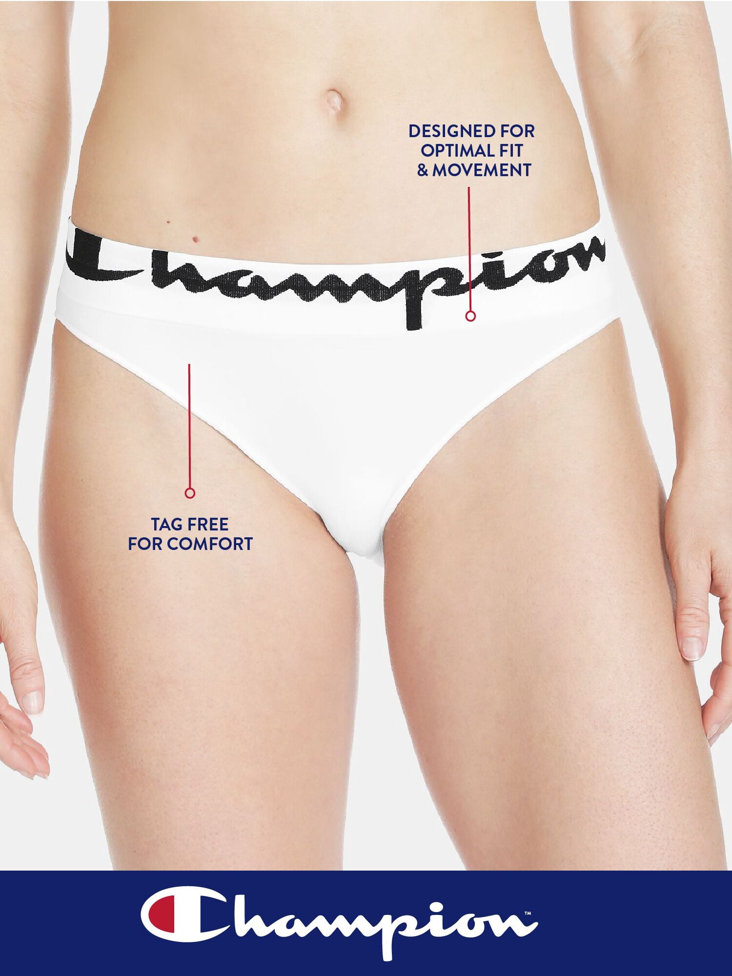 Champion Women’s Seamless High Rise Bikini Underwear, 3 Pack, Sizes S - 2XL