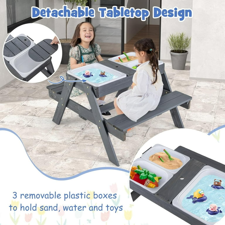 Picnic Set Kids Water Table KOTEK Kids Picnic Table, In Sand