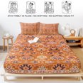 thumbnail image 5 of Twin XL Size Fitted Sheet Set - Boho Orange 2 Piece Bedding Sets 16" Deep Pocket Fitted Sheet with 1 Pillowcases, Country Style Bohemian Floral Retro Tribal Brushed Microfiber Hotel Luxury Bed Sheets, 5 of 9