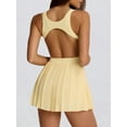 thumbnail image 4 of Women'S Tennis Flowy Pleated Sports Dress for Women Backless Sleeveless Summer Mini Golf Dress Warm Yellow S, 4 of 5