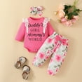 thumbnail image 2 of Edvintorg 0-18Months Newborn Baby Girl Clothes Set Cute Ruffle Letter Print Long Sleeve Romper Bodysuit Floral Pants Sets Birthday Gift Infant Girl Winter Clothes, 2 of 6