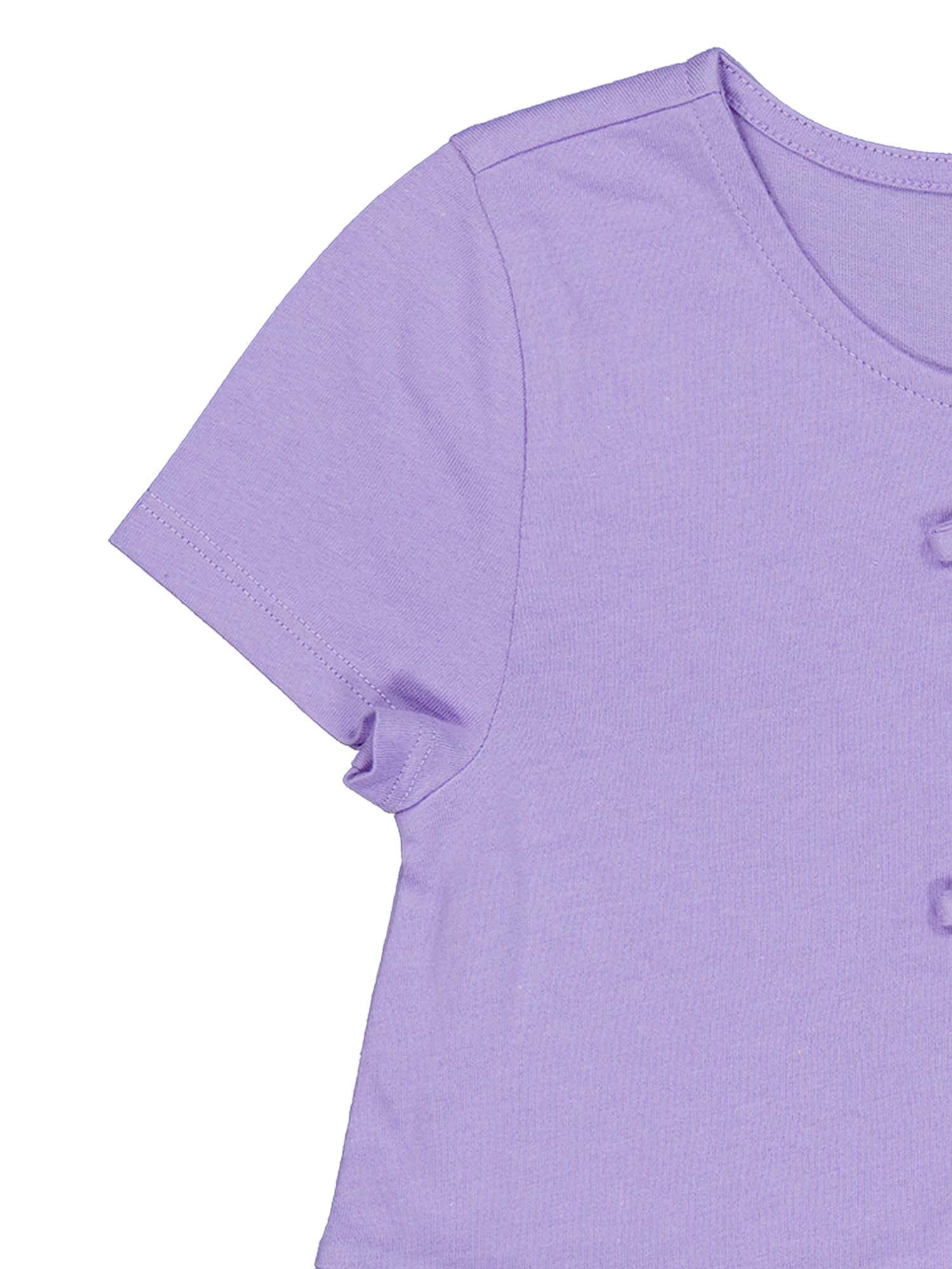 Wonder Nation Girls Short Sleeve Bow Front Top, Sizes 4-18 & Plus