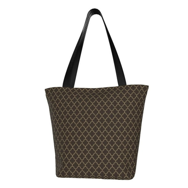 Balery Brown Moroccan Trellis Bolsa de Hombro con Diseño, Bolsa Grande y Duradera, Bolsa Versátil para Compras