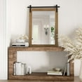 thumbnail image 5 of PAIHOME 22"x30" Brown Bathroom Mirror for Wall, Barn Door Solid Wood Frame Vanity Mirror - Farmhouse Decor, 5 of 12