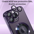 thumbnail image 2 of for iPhone 14 Pro Max Case Magnetic Luxury Plating Clear Case with Camera Lens Protector for iPhone 14 Pro Max Compatible with Magsafe Slim Cover for Women Men-Purple, 2 of 12