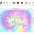 thumbnail image 6 of Rainbow Backdrop for Happy Birthday 7X5FT Macaron Pastel Colorful Birthday Photography Background Tie Dye Theme Party Supplies Children Women Girls Sweet 16th Birthday Cake Table Decoration Banner, 6 of 10