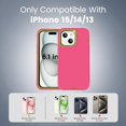 thumbnail image 3 of Compatible with iPhone 15 Case 6.1 Inch, iPhone 14 Case, Heavy Duty Defender 3-Layer Rugged Shockproof Drop Protective Cover Phone Cases Both for iPhone 13/14/15 (Rose/Lime), 3 of 14