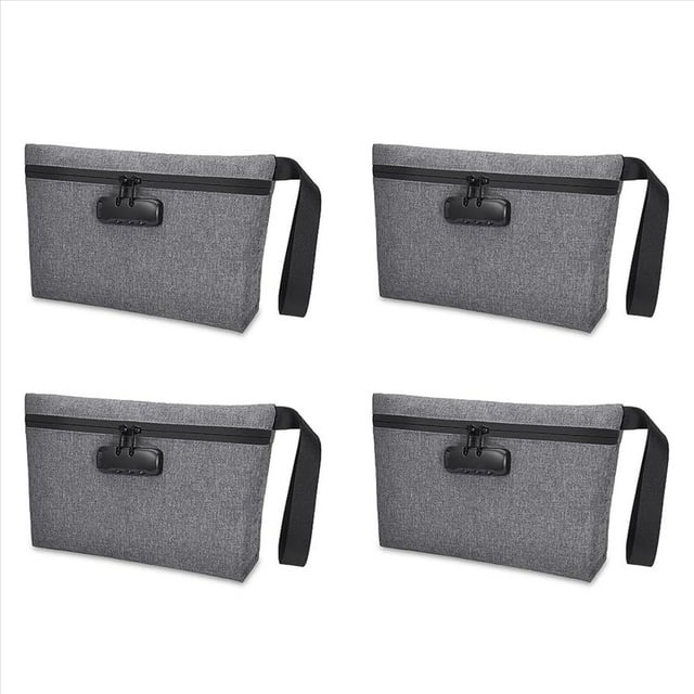 4X Bolsa de Dinero con Cerradura, Bolsa de Efectivo con Cerradura, Bolsa de Banco Impermeable con Cremallera y Cerradura para Efectivo, Teléfono Celular A