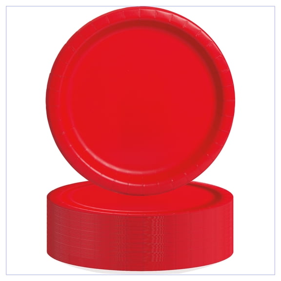 70 Count 7IN Red Paper Dessert Plates by Way To Celebrate