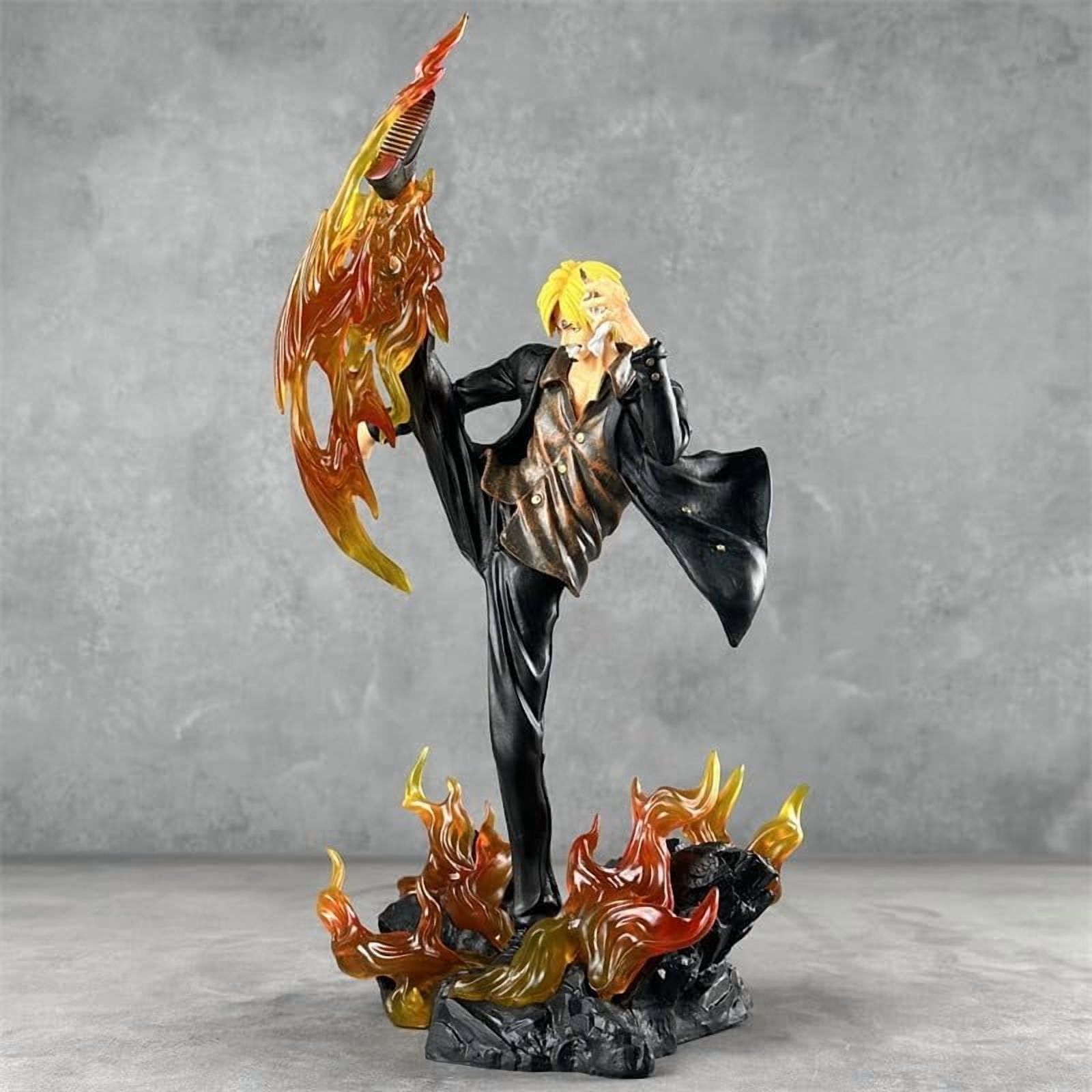 Sanji Figure Standing Fighting Sanji Action Figures 35cm/13.8inch PVC Character Figurine Cosplay Model Collectible for Anime Fans Gifts