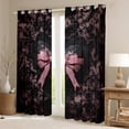 thumbnail image 3 of Feelyou Princess Kawaii Bow Black Out Curtains for Kids, Black Pink Bowknot Curtains Pack of 2 (42x63 Each), Modern Fashion Style Bedroom Curtains, Curtains and Drapes Decor, 3 of 7