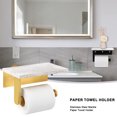 thumbnail image 1 of Soporte de papel de mármol, estante flotante de Metal, atornillable para el hogar, cocina y baño, 1 of 6