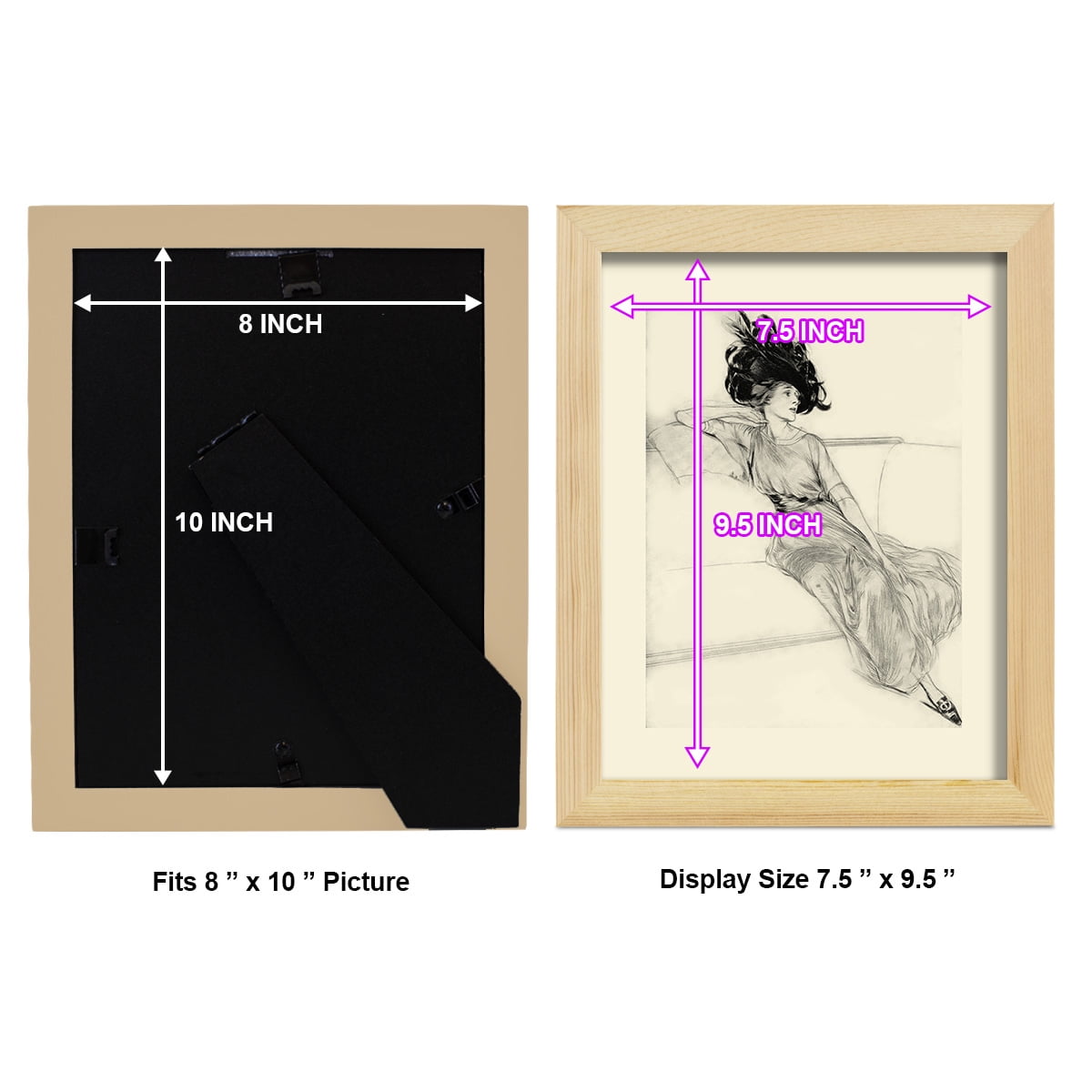 Feather Hat I -Framed Print w/glass-Natural Wood