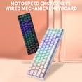 thumbnail image 2 of Motospeed CK67 Clavier Mécanique Filaire 67 Touches Effet de Lumière RVB ABS Keycap Kailh Interrupteurs Rouges Câble de Données Détachable Blanc, 2 of 8