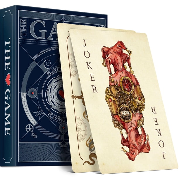 Hungry Minds The Game Playing Cards Themed - Baraja de 54 cartas de póquer profesionales - Baraja estándar coleccionable - Juego de cartas vintage