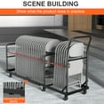 thumbnail image 4 of Vertical Multifunctional Folding Chair Cart, L-Shape Horizontal Placement Chair Cart,Heavy Metal Folding Chair Storage Rack for 35 Plastic Resin and 15 Wood Folding Chairs, 4 of 6