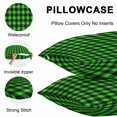 thumbnail image 4 of Black Green Plaid Outdoor Pillow Covers 20x12 Inch Lumbar Pillow Covers Set of 2 Waterproof Decorative Throw Pillow Cases Modern Buffalo Checked Gingham Art Cushion Covers for Patio Furniture Garden, 4 of 8