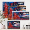 thumbnail image 4 of Boats During Warm Sunset Resting On The Water IX 32 in x 24 in Framed Painting Canvas Art Print, by Designart, 4 of 5