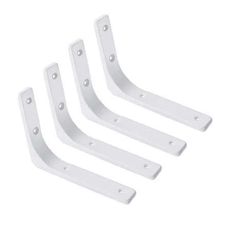 Shelf Brackets 4 Pack L Shape 4 x 4 inch White Heavy Duty Wall Mounted ...