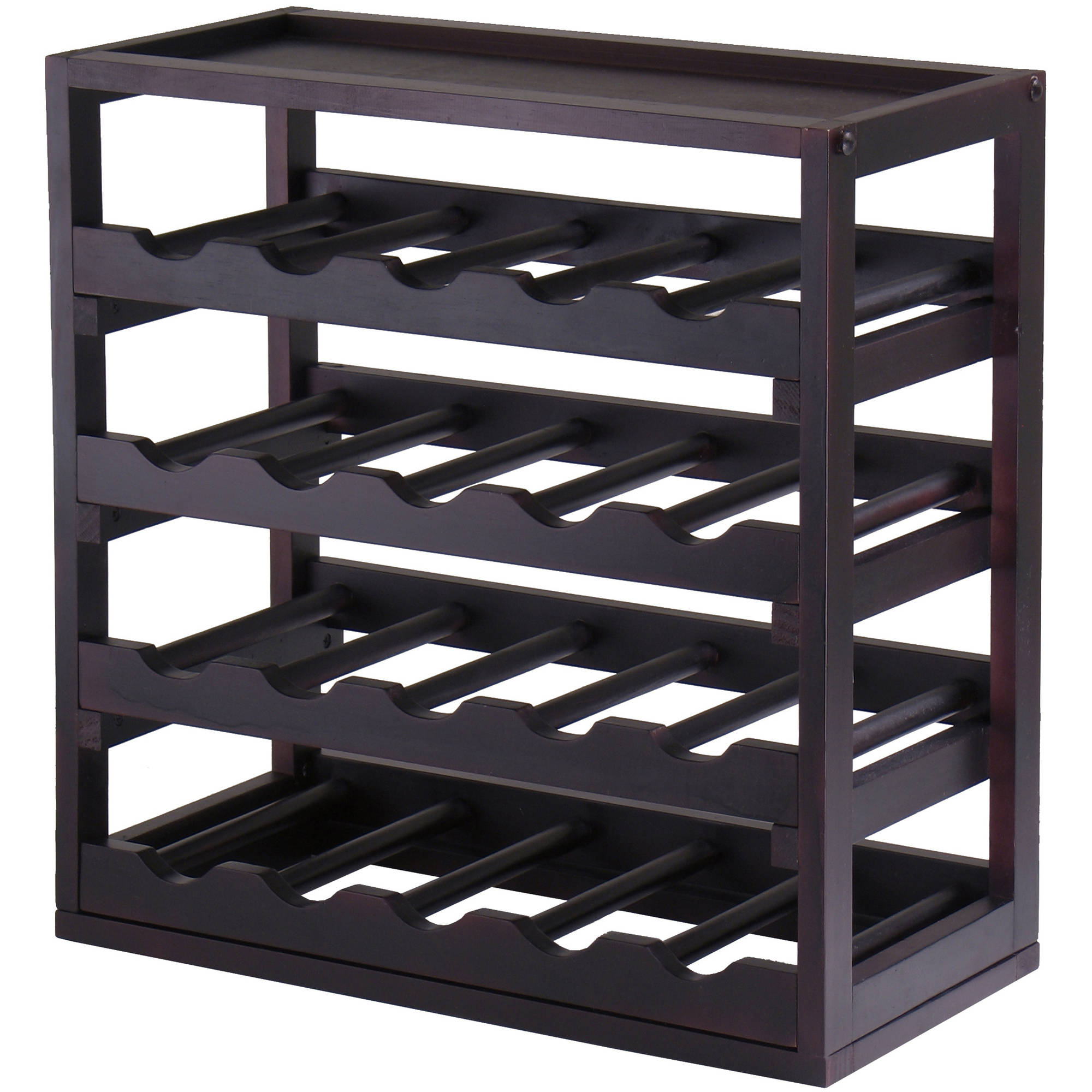 Kingston Stackable Removable Tray Wine Cube Holds 20 Bottles for Dark Wood Wine Rack