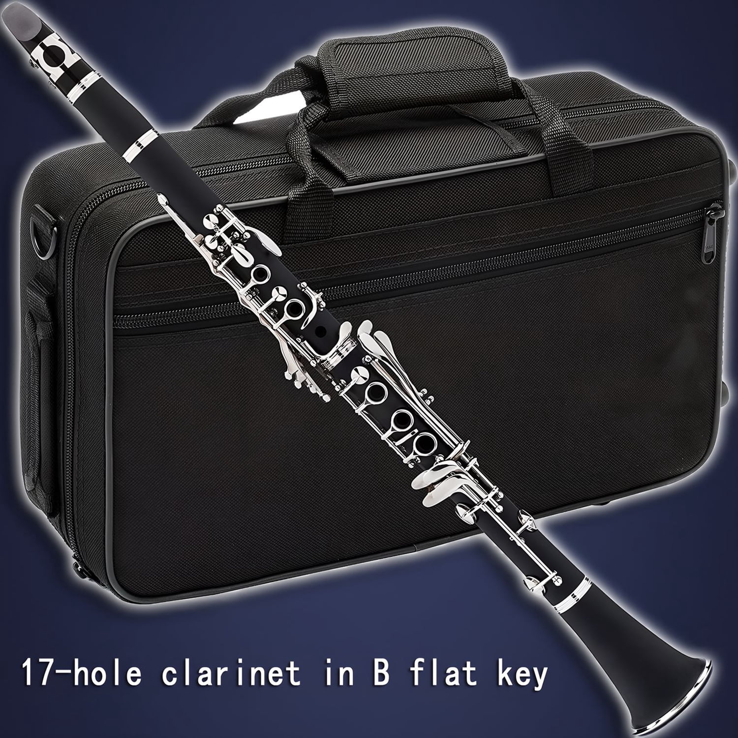 HOGSN clarinet in B flat，beginner's performance, professional playing instrument with box, cleaning kit.