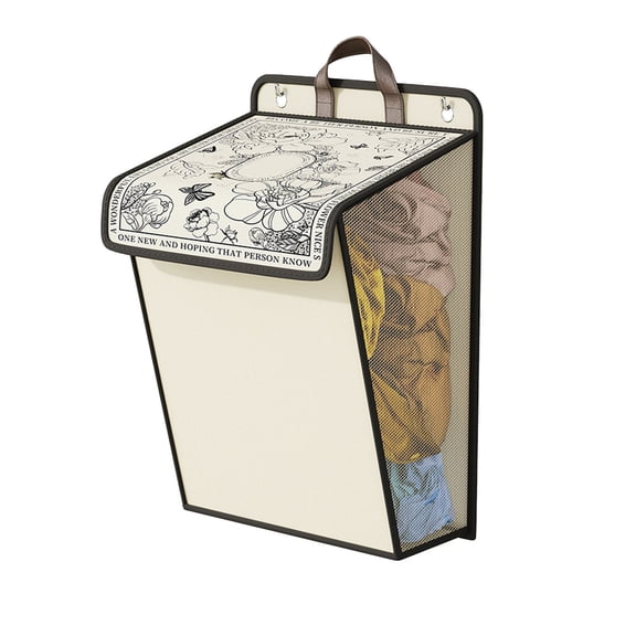 SIYTUAU Wall Mounted Laundry Basket Hamper For Storing Childrens Toys Clothes In Living Room Bedroom Fabric Organizer Storage