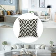 thumbnail image 5 of Acheng  Herringbone Pattern Throw Pillow Cover Black and White Rice Wheat Simple Repeat Regular Classic Pillow Case Decorative Room Cushion Cover for Home Couch Bed,Set of 2 24x24in, 5 of 7