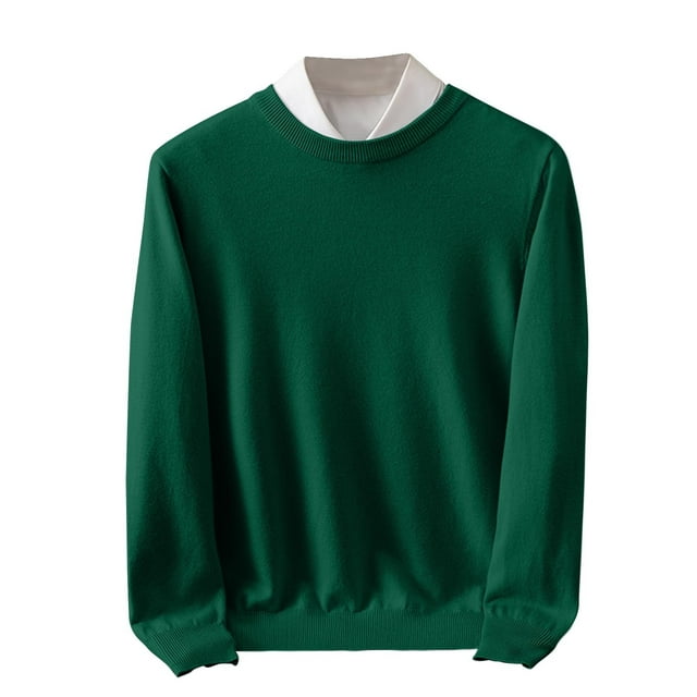 cfhntfmh Sweaters for Men Soft Crewneck Basic Thermal Shirts Comfy Long Sleeve Knitted Pullover Sweaters Fall Winter Loungewear