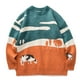 thumbnail image 1 of Jersey Flygo de punto extragrande Harajuku para hombre, color naranja, 1 of 7