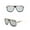 Silver, variant on Clear Lens Eye Glasses Gold Frame Hip Hop Model Classy Square