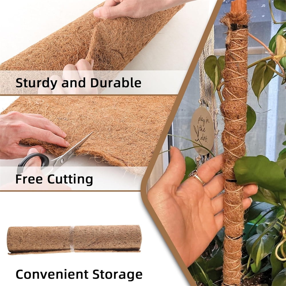 Triani 78.7x11.8 inch Natural Coconut Coir Liner Sheets Thicken Coconut Mats for Reptiles Carpet Garden Decoration Animal Pet Pad