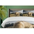 thumbnail image 4 of Ambesonne Alaskan Malamute Duvet Cover Sets, Purebred Dog, 2-King, Dark Green Pale Brown, 4 of 7
