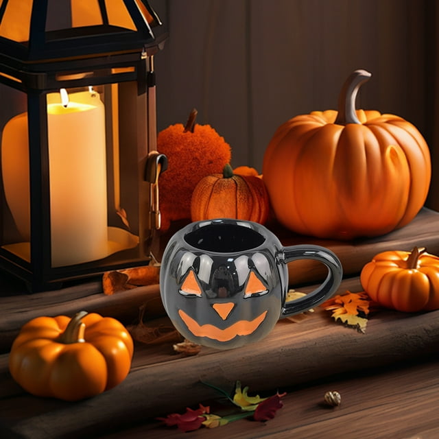 Taza de calabaza de Halloween HWRETIE,taza de café festiva con temática de Halloween para decoración y regalo de temporada,vajilla duradera con diseño de calabaza