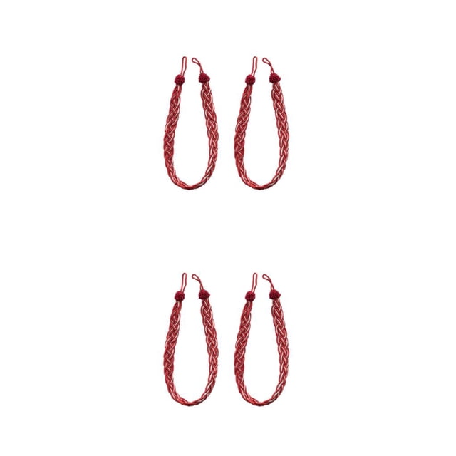 Inteprter 2X Tie Back cortina vendaje colgante decoración DIY Prop interesante multiusos cocina dormitorio ornamento poliéster exquisito Rojo 2Conjunto