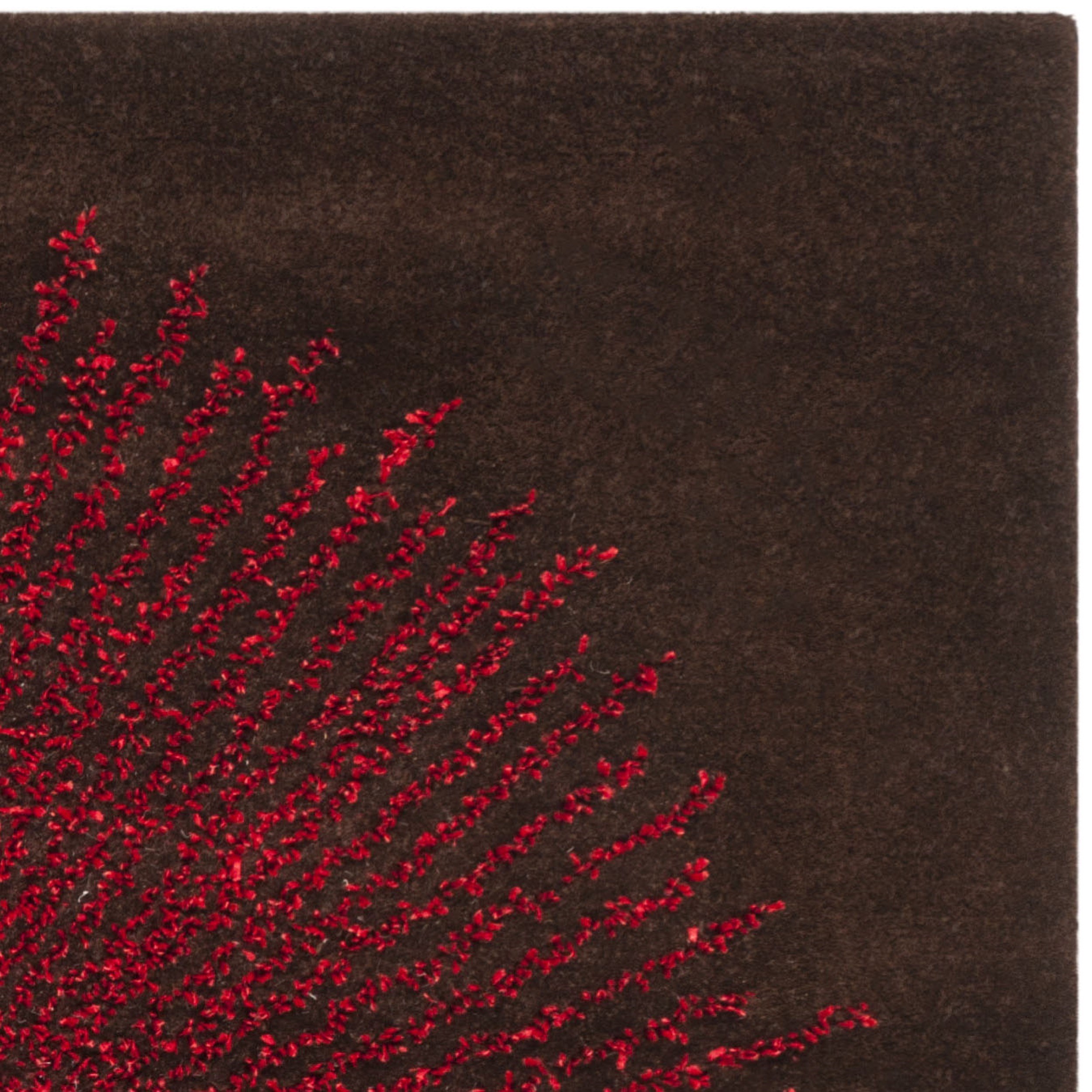 SAFAVIEH Soho Michelle Geometric Area Rug, Brown/Red, 6' x 6' Square