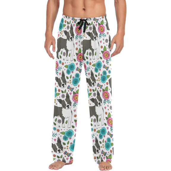 GZHJMY Cute Cartoon Dog Mens Pajama Pants, Comfortable and Soft Men Pajama Bottoms with Pockets and Drawstring, Christmas New Year Birthday Father's Day