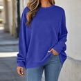 thumbnail image 6 of Casual Oversized Top for Women Crewneck Long Sleeve Textured Pullover Sweatshirt with Pockets, 6 of 7