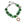 thumbnail image 2 of Delight Jewelry Rose Goldtone Open Heart - Green Irish Luck Bead Charm Bracelet, 7.5", 2 of 4