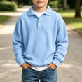 thumbnail image 2 of Toddler Boys Henley Sweatshirts Long Sleeve Waffle Knit Tops Button Down Pullover Casual Fall Winter Thermal Basic Shirts Clothes School Wear, 2 of 10